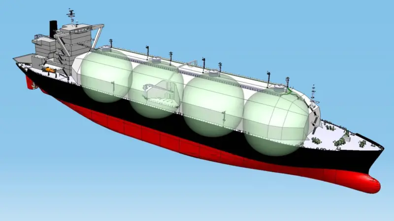 The Sayaringo STaGE features a new design that achieves significant improvements in both LNG carrying capacity and fuel efficiency