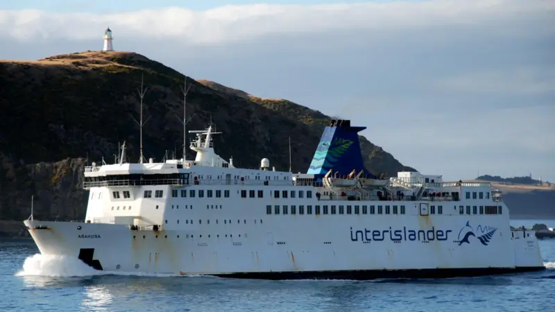Interislander ferry 'Arahura' is running an emulsion test on an auxiliary engine ahead of retirement from its current route. Photo by Phillip Capper.