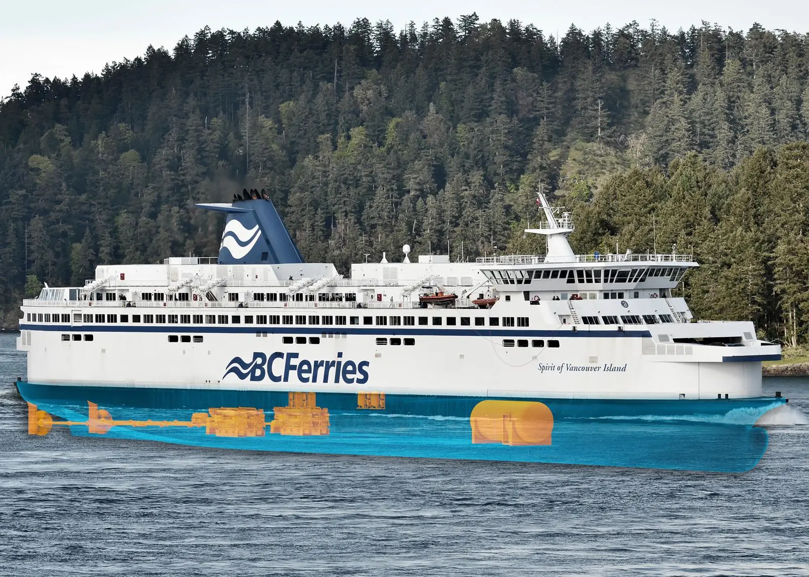 The 'Spirit of British Columbia' and 'Spirit of Vancouver' will be converted for LNG fuel during mid-life upgrades by Remontowa