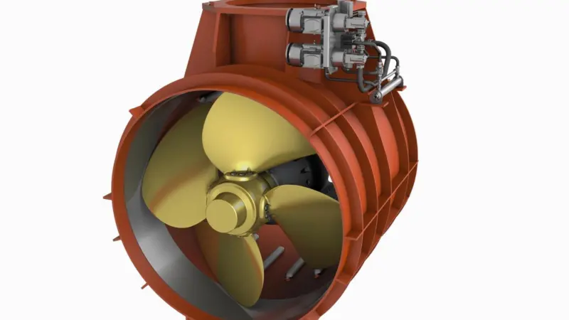 Wärtsilä’s WTT-40 transverse thruster features a 4,000kW power level and a 3,400mm diameter controllable pitch propeller