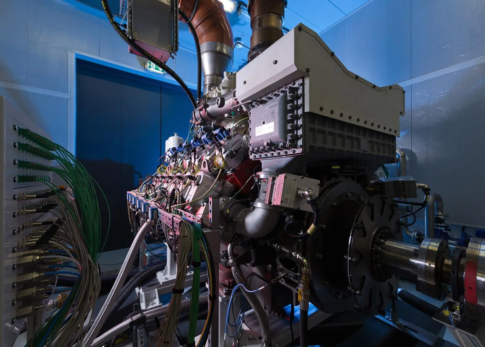 Initial test results for an eighteen-cylinder pure gas MTU engine under developmnet will benefit the European ferry projects