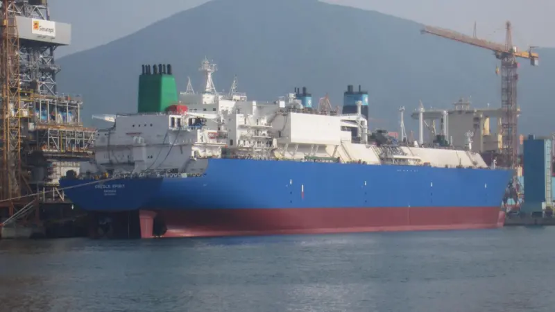 Creole Spirit, first of a new breed of exceptionally efficient LNG carriers, built by Daewoo