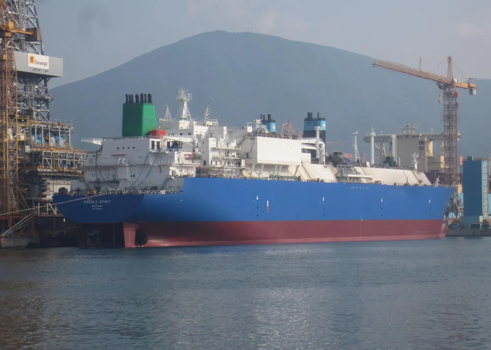 Creole Spirit, first of a new breed of exceptionally efficient LNG carriers, built by Daewoo