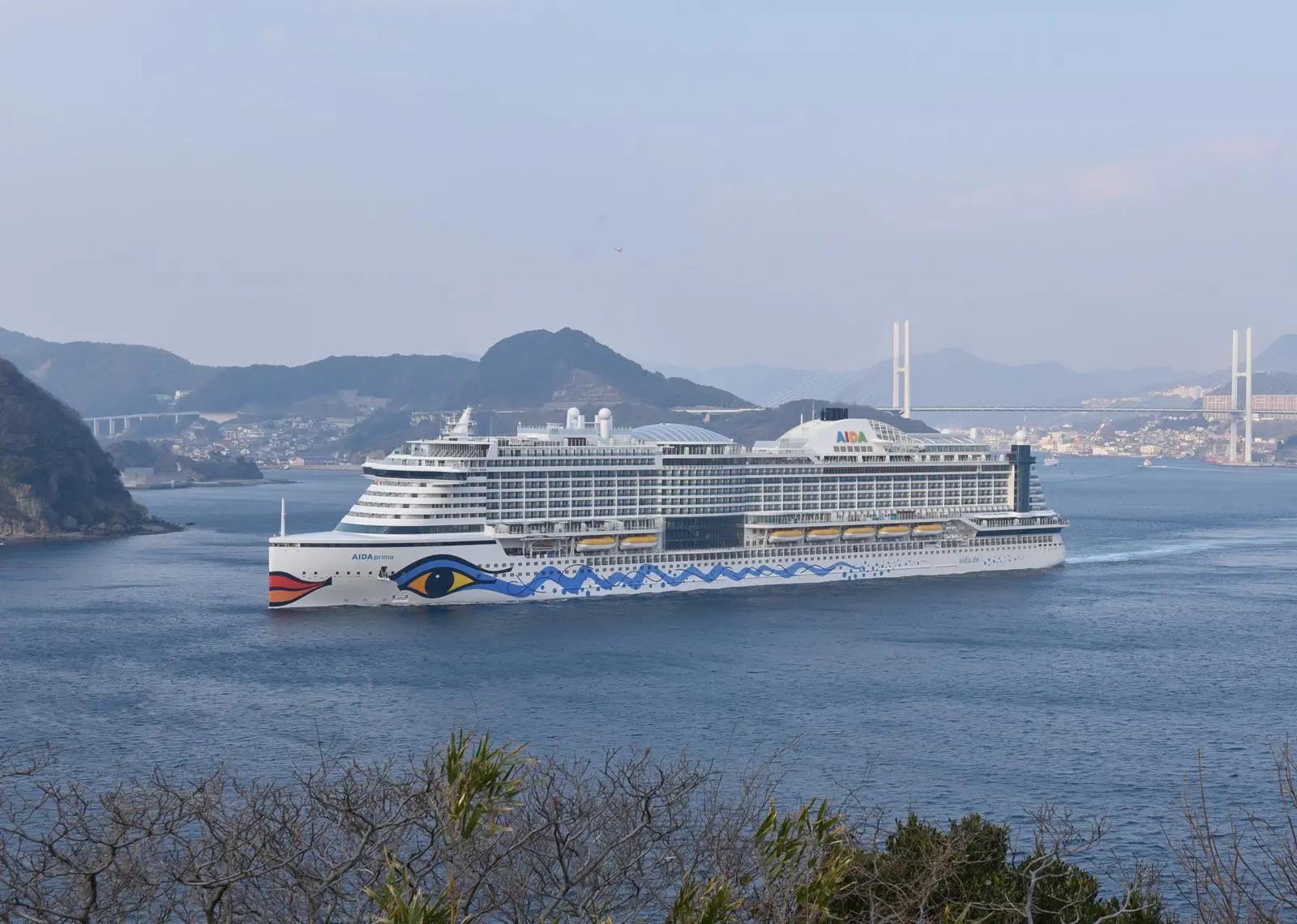 The 'AIDAprima', the first of six cruiseships ordered by Carnival Corp - for for the AIDA brand - to incorporate LNG-burning engines