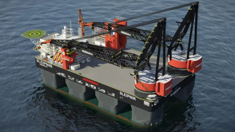 ‘Sleipnir’ from Heerema is truly gigantic, with a reinforced deck area of 220 meters in length and 102 meters in width