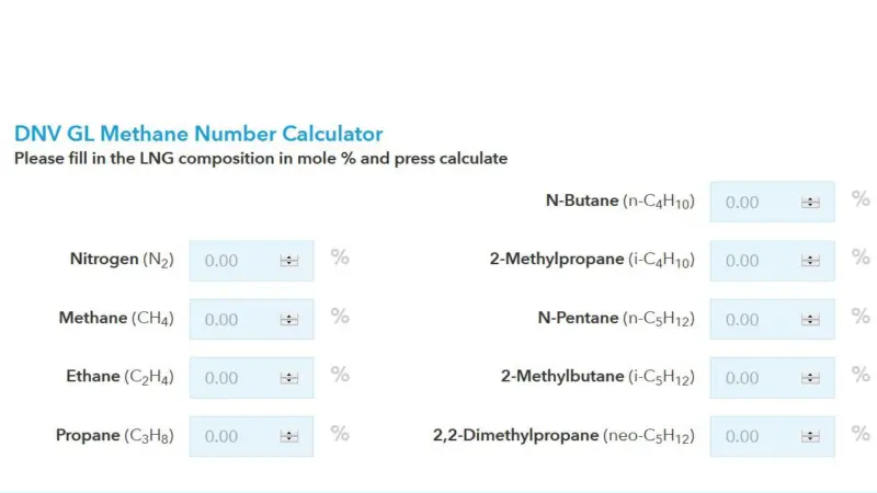 The methane number caclulator uses an algorithm said to offer greater accuracy than existing tools
