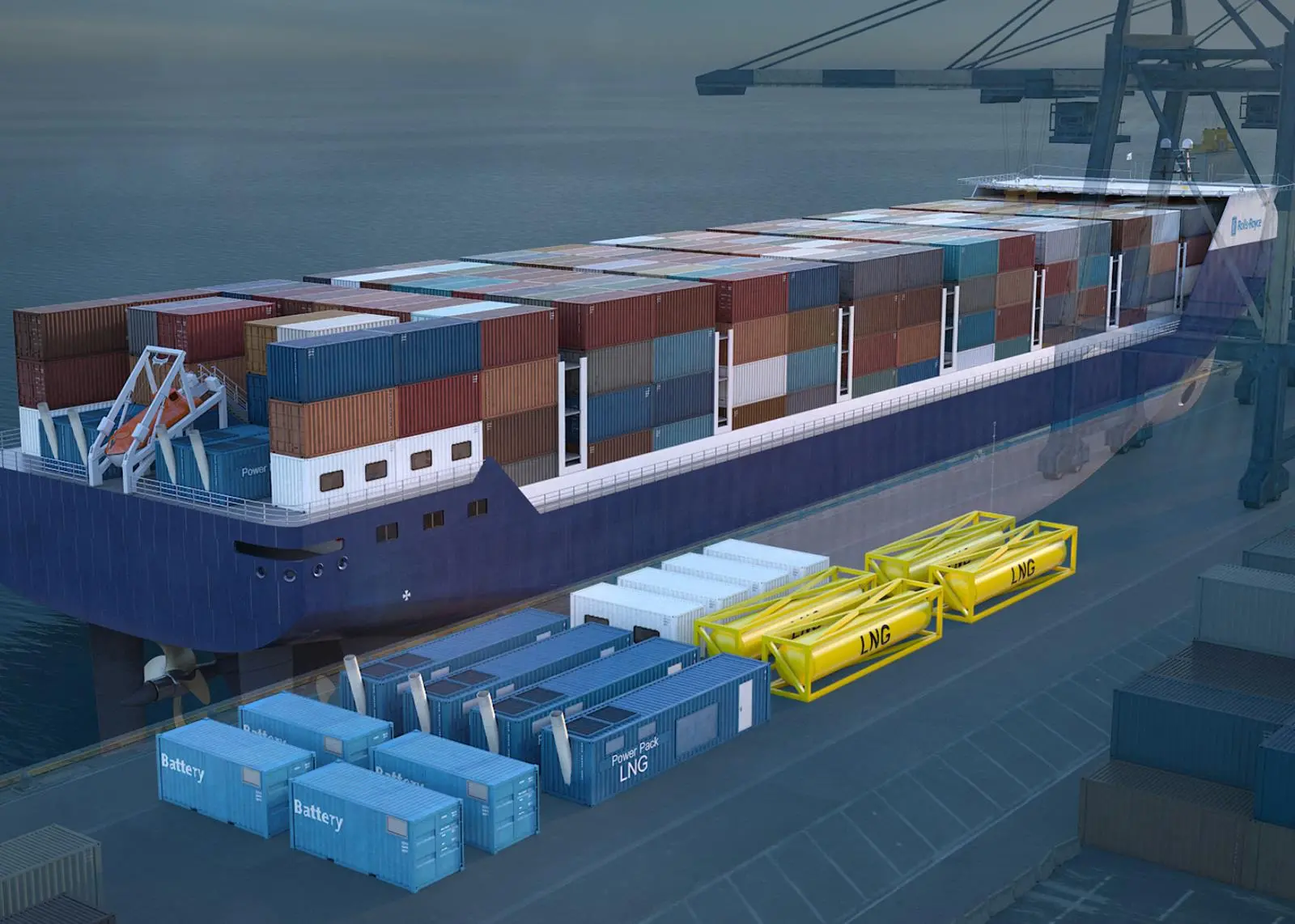 Modular 1,000 teu feeder concept 'Electric Blue' offers Rolls-Royce's vision of a low-cost, future proof solution for owners