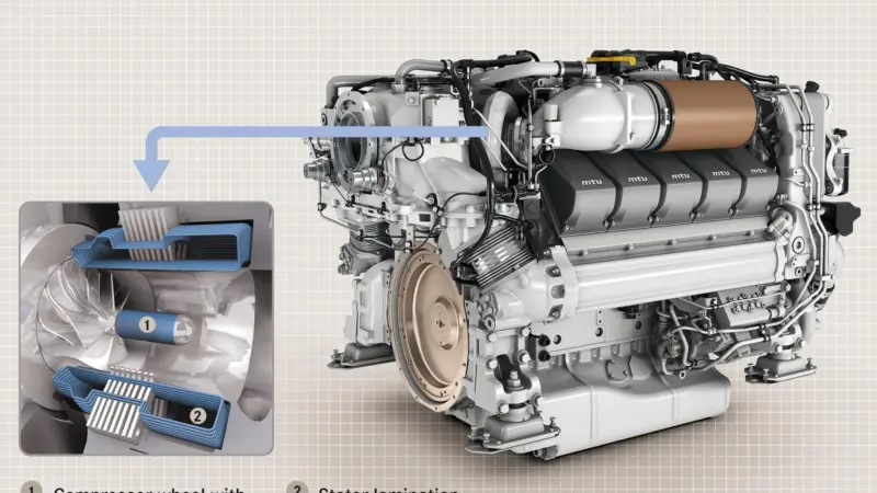 The 'media gap motor' enables electrically boosted charging without interfering with turbocharger aerodynamics
