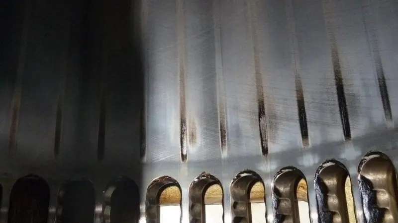 A cylinder damaged by cat fines, which Rumbol believes could be present in increased quantities in some post-2020 fuels