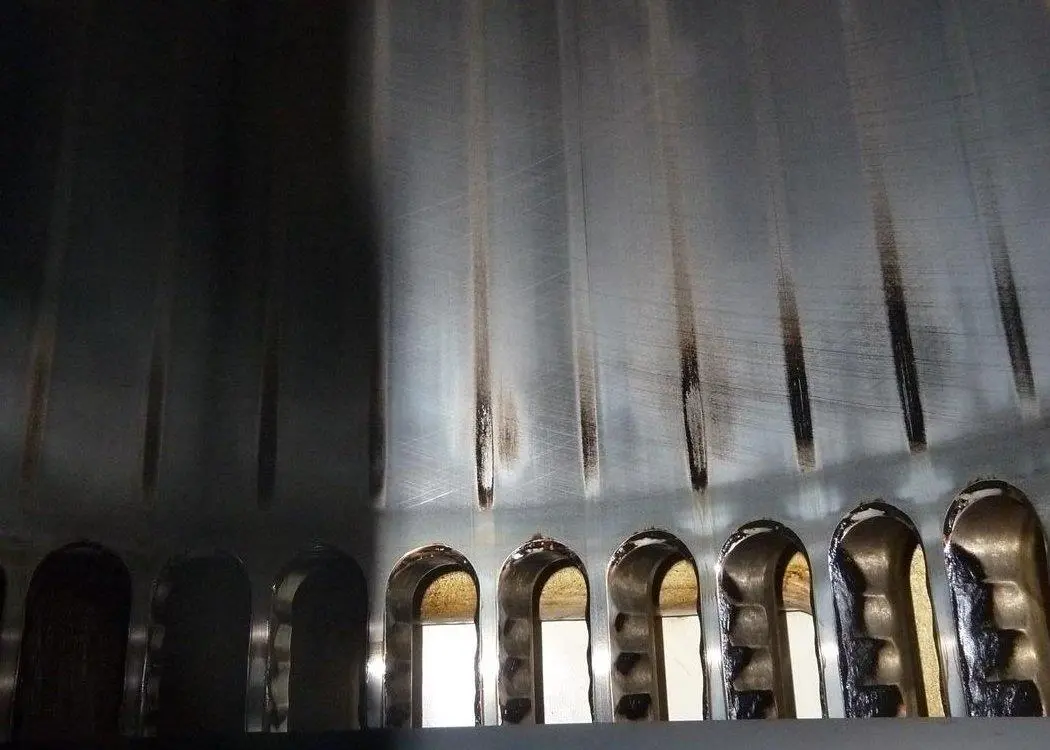 A cylinder damaged by cat fines, which Rumbol believes could be present in increased quantities in some post-2020 fuels
