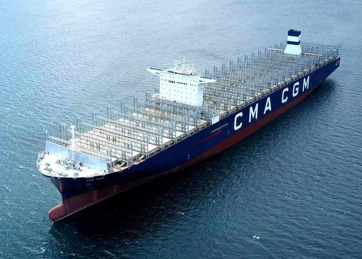 The 20,600 teu, Philippines-built 'Antoine de Saint Exupery', powered by a two-stroke WinGD X92 main engine