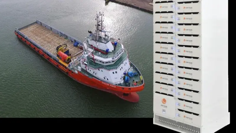 The Orca Energy ESS from Corvus will form part of the Kongsberg hybrid solution powering the PSV’s propulsion and dynamic positioning system