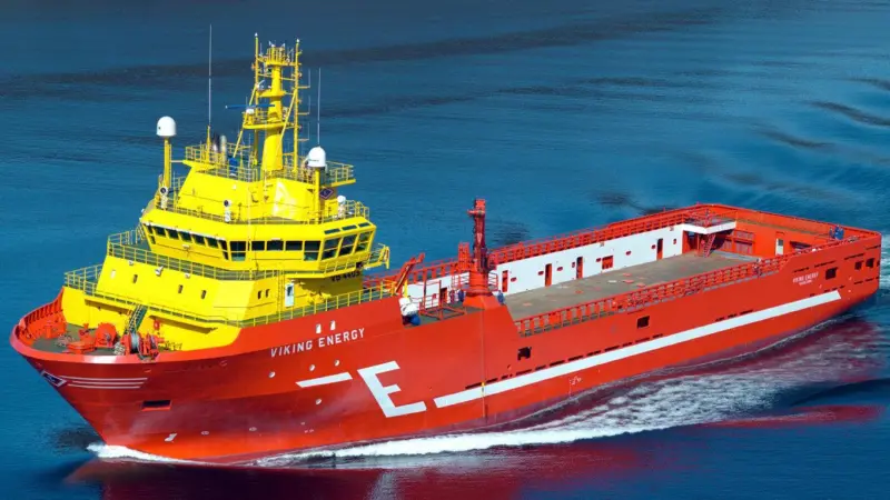 The PSV 'Viking Energy' has cut its fuel bill and C2 emissions significantly since batteries were installed in 2015