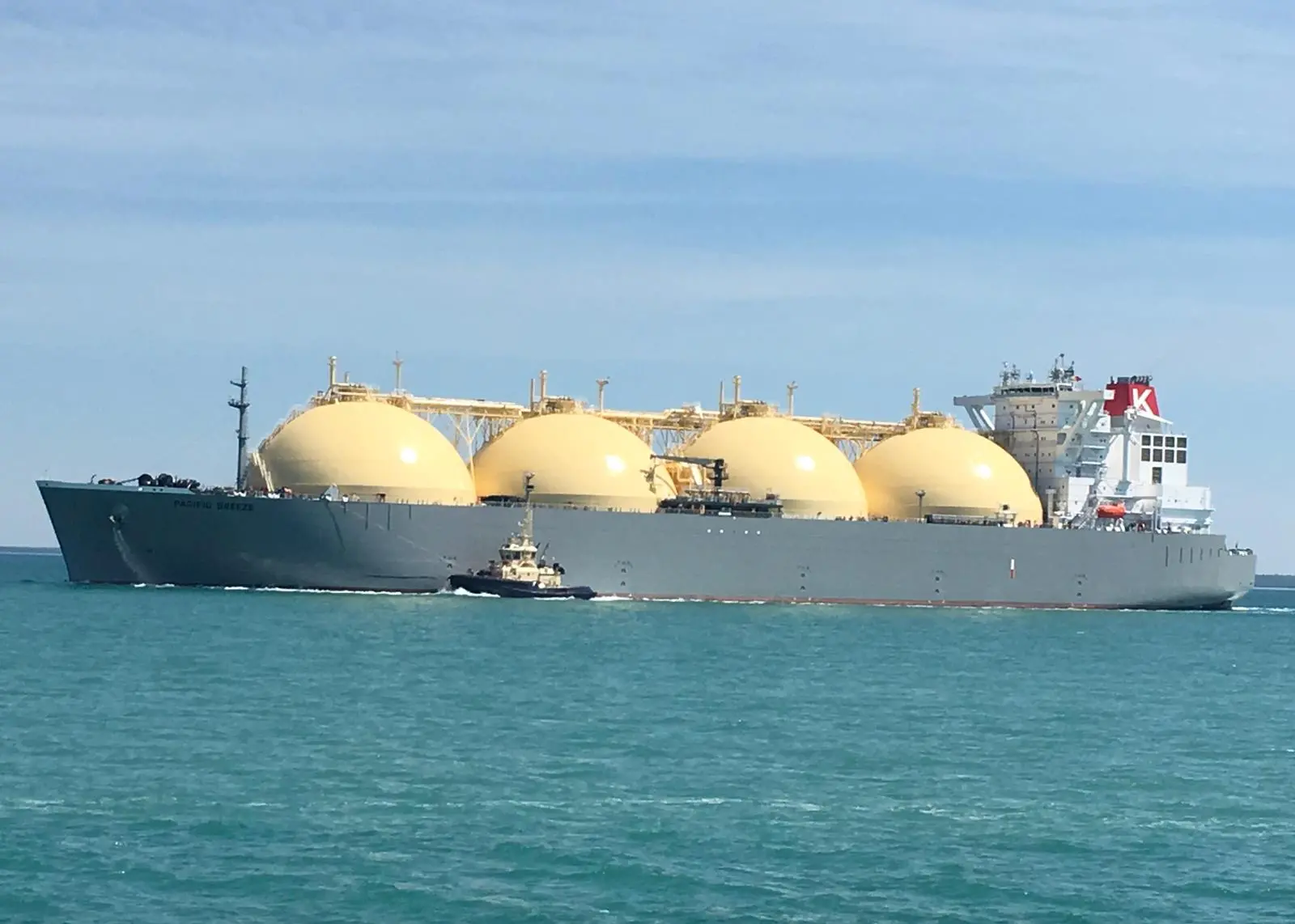 Pacific Breeze arriving for the first time in Darwin harbour (courtesy of Darwin Port)