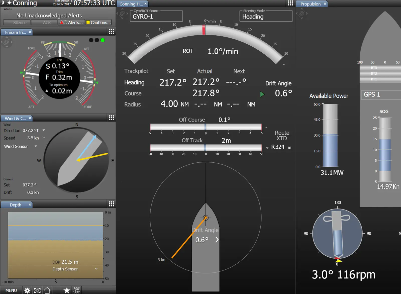 A Nacos navigation system integrating Eniram's trim software as trialled on the cruise ship 'Cost Atlantica'