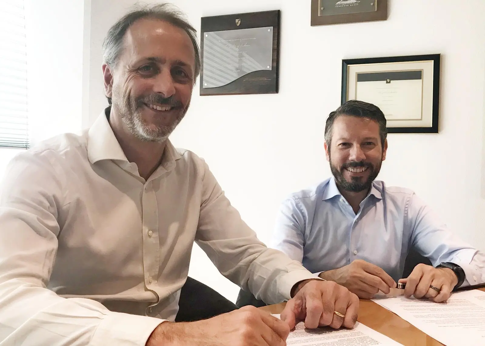 Marco Ghiglione (left) managing director, T Mariotti and Andrea Trevisan, senior vice president sales & marketing cruise, Damen