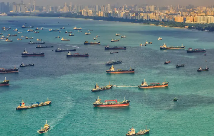 Some cargo vessels spend more tham half their time and a large proportion of their fuel stationary, according to DNV GL's study (credit: Radio Canada International)