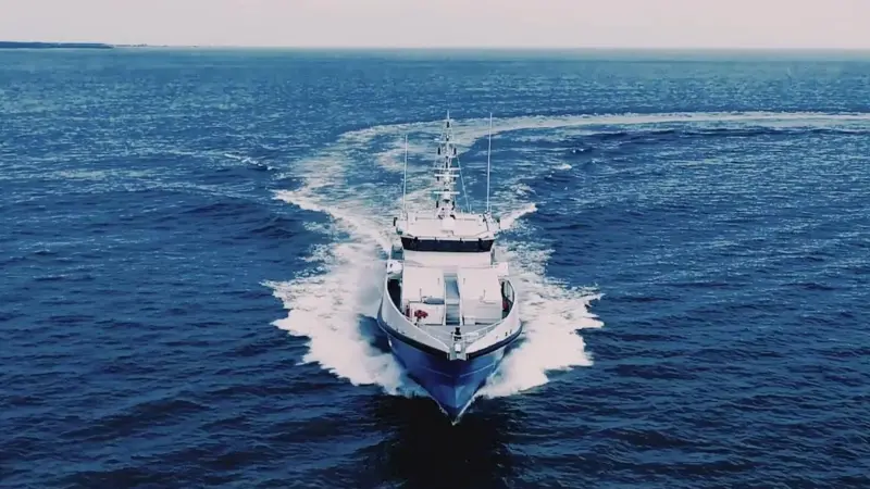 The 45-metre ship built by Baltic Workboats is equipped with Editron hybrid electric drivetrain systems Photo: Danfoss Editron