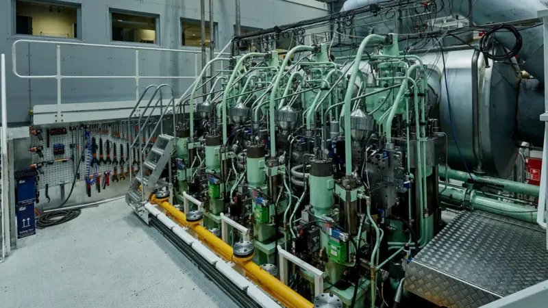 MAN's reseaerch engine in Copenhagen equipped for testing LPG operation (credit: MAN Energy Solutions)