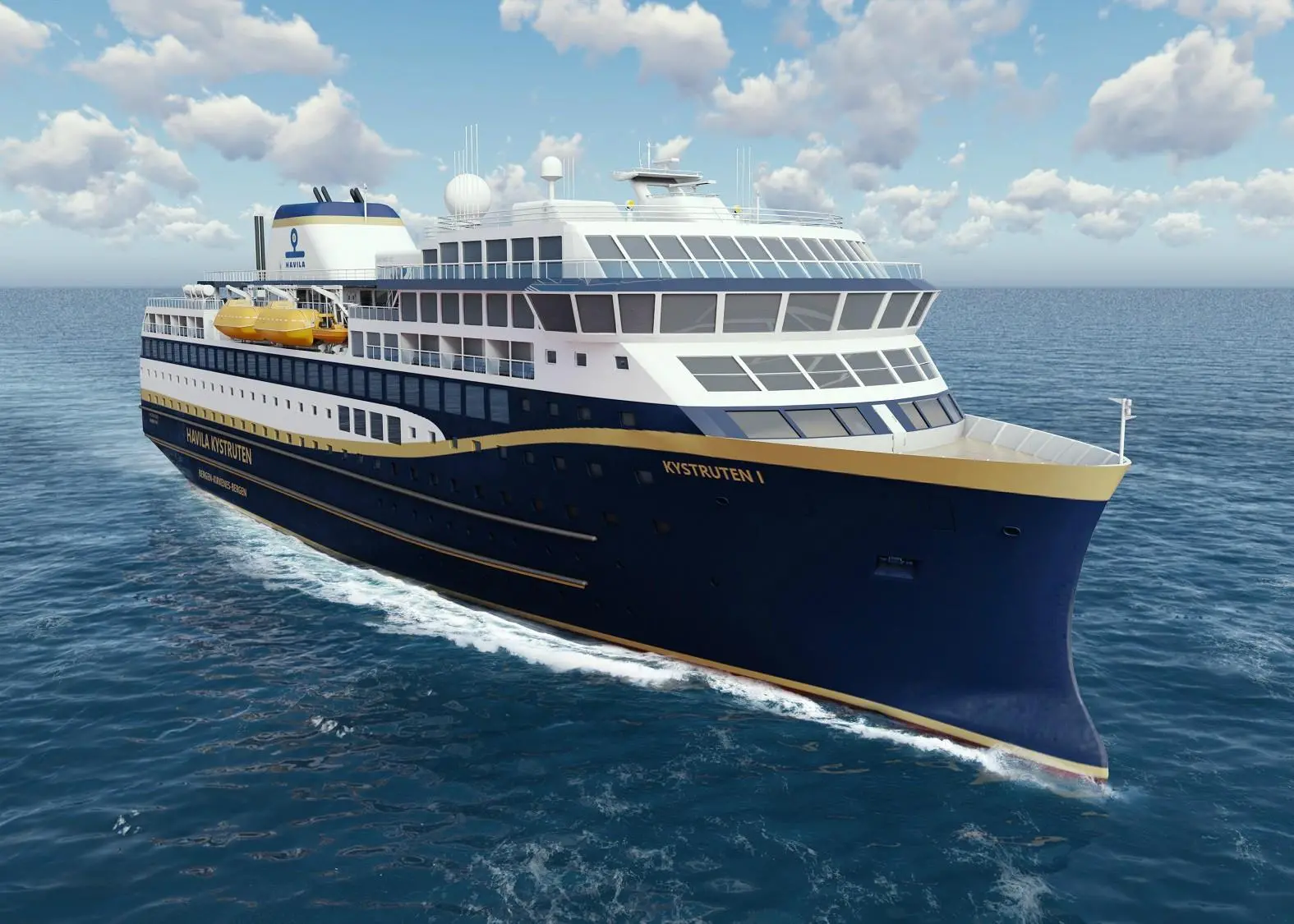 Havyard’s vision for Havila Kystruten’s BowVision vessel Photo: Havyard