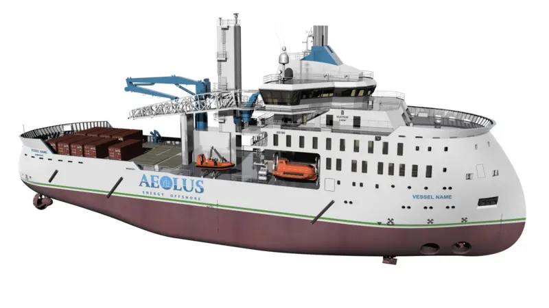 Aeolus Energy is building a Jones Act windfarm vessel fleet, starting with an Ulstein-designed SOV (credit: Ulstein)
