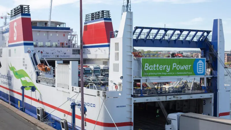In the first phase of the project, 'Stena Jutlandica' deploys battteries to minimise the use of its auxiliary engines (credit: Stena Line)