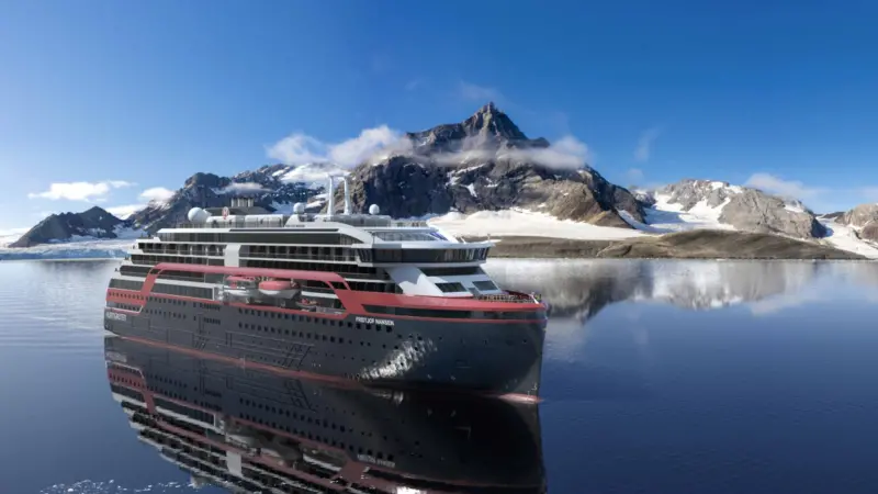 A seconmd sister ship is planned for Hurtigruten's MGO-battery hybrid expedition cruiser 'Fridtjof Nansen' (credit: Hurtigruten)