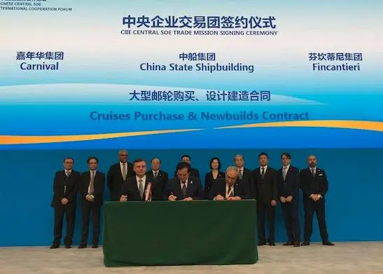 Carnival Corp, CSSC and Fincantieri sign an agreement to build two cruiseships in China for a new Chinese cruise brand (credit: Fincantieri)