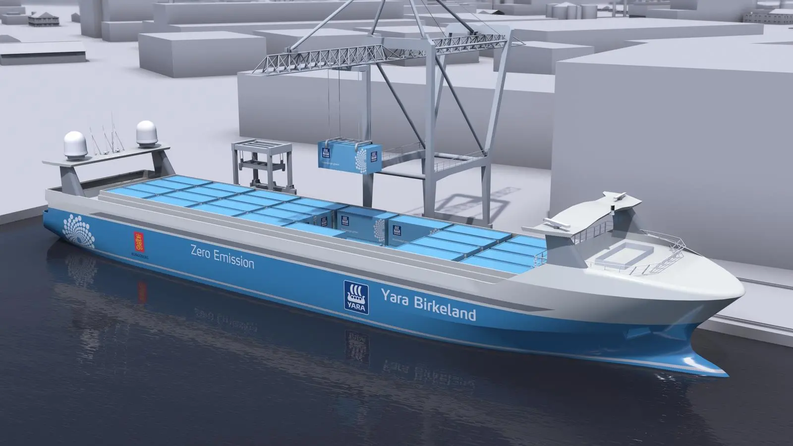 The first project to be jointly executed will be 'Yara Birkeland', the world’s first autonomous and electric container vessel Photo: Yara