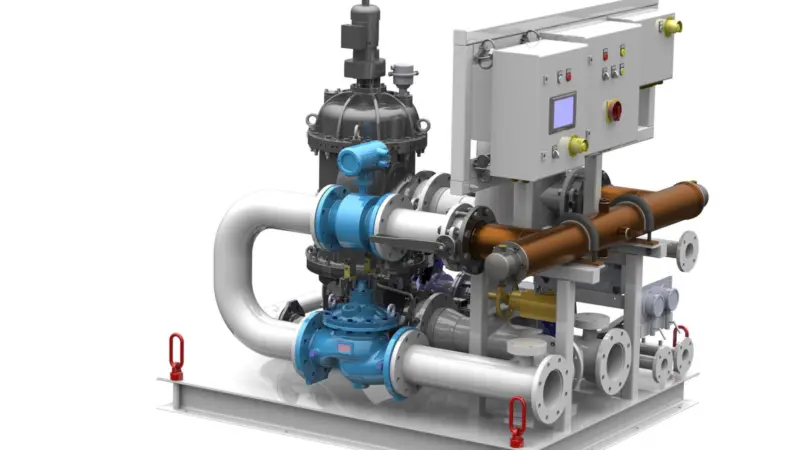 A skid-mounted example of Optimarin's UV OBS ballast water treatment system