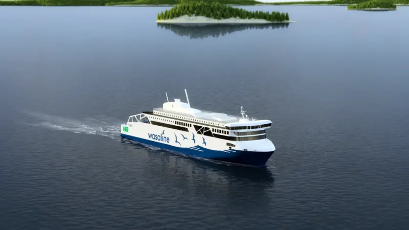 The first RoPax ferry in the world with a Zero-Emission Sailing Mode. (Photo copyright: Kvarken Link)