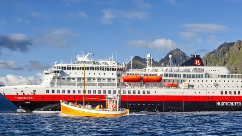 The ‘Finnmarken’ is the first of three Hurtigruten ships to be fitted with Wärtsilä NOR systems for Tier III compliance, after which it will be renamed the ‘MS Otto Sverdrup’ Photo: Wärtsilä