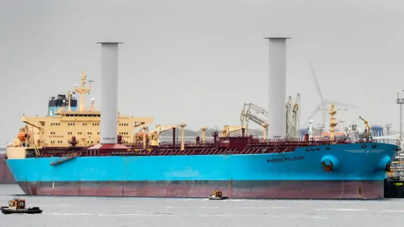 Trials of Rotor Sail technology onboard the ‘Maersk Pelican’ have been a success Photo: Norsepower
