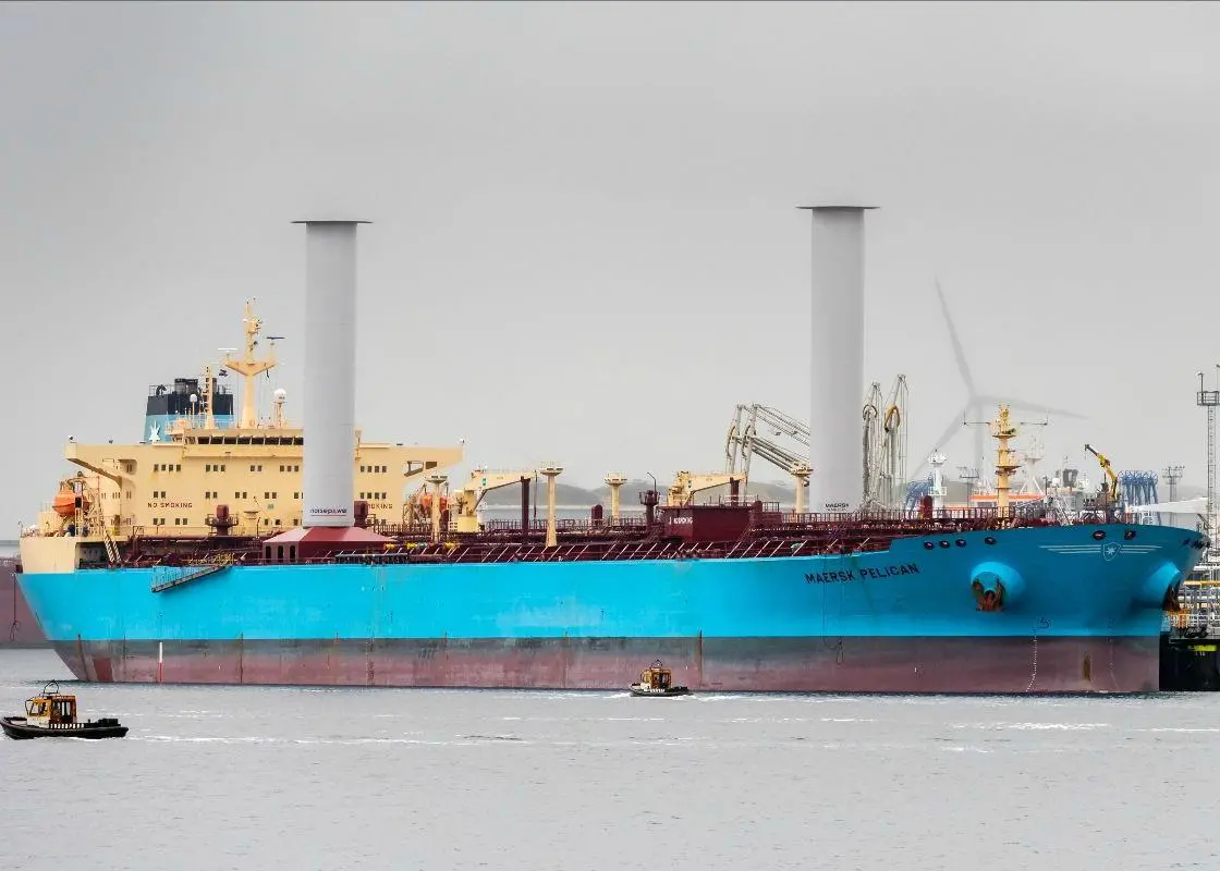 Trials of Rotor Sail technology onboard the ‘Maersk Pelican’ have been a success Photo: Norsepower
