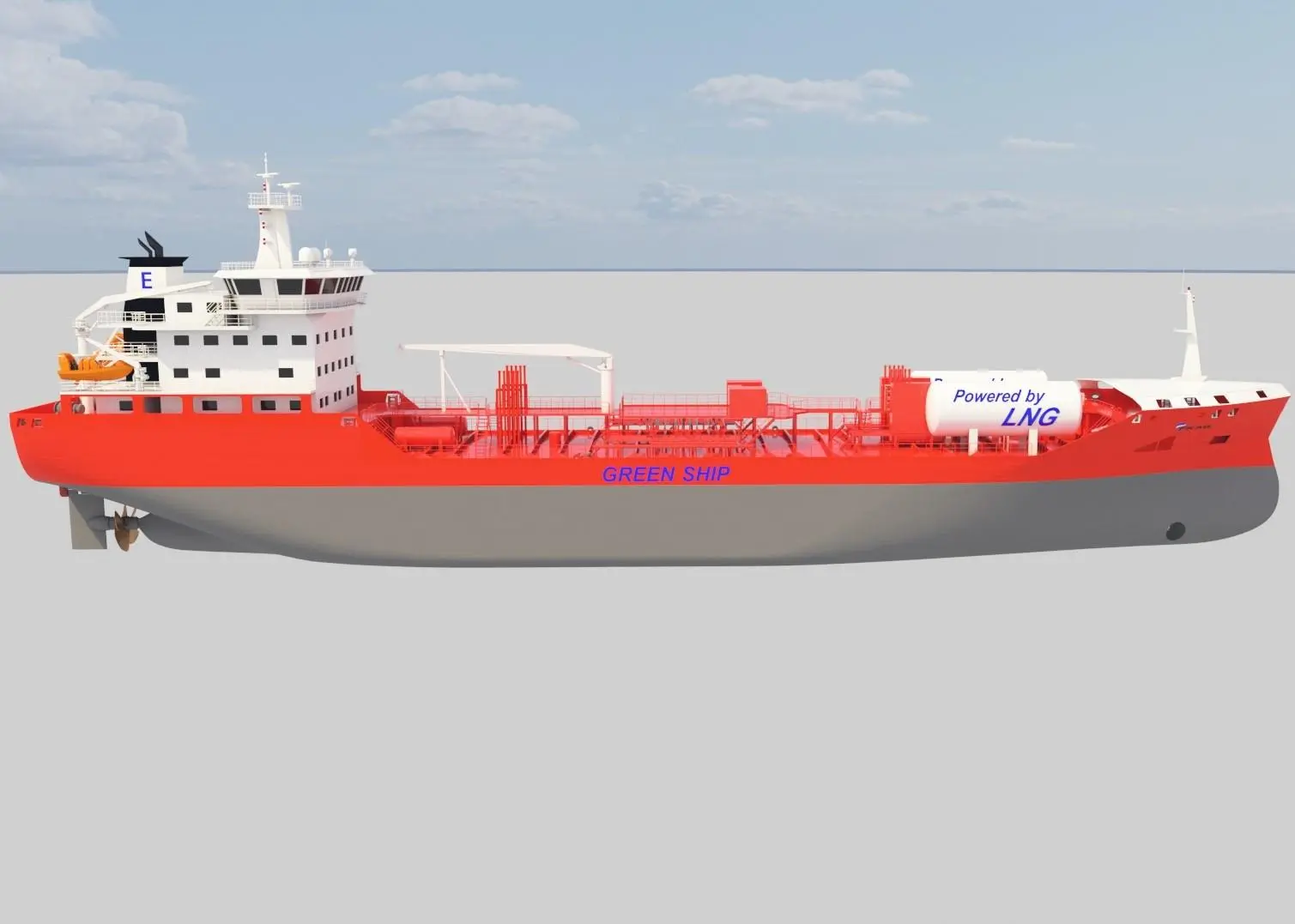 Essberger's new China-built parcel chemtankers will have LNG DF engines with tanks on deck.