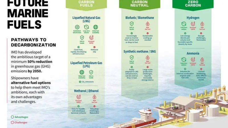 Future Marine Fuels: While all of the potential alternative fuels have their particular advantages and disadvantages, LNG is available and remains the current frontrunner.