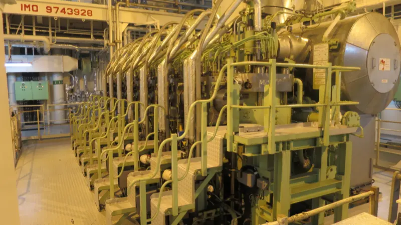 Total Lubmarine recently completed a successful 1,400-hour trial of Talusia Universal on a dual-fuel MAN B&W 7G50ME-GIE engine (similar to the engine pictured) running continuously on gas with pilot fuel oil.