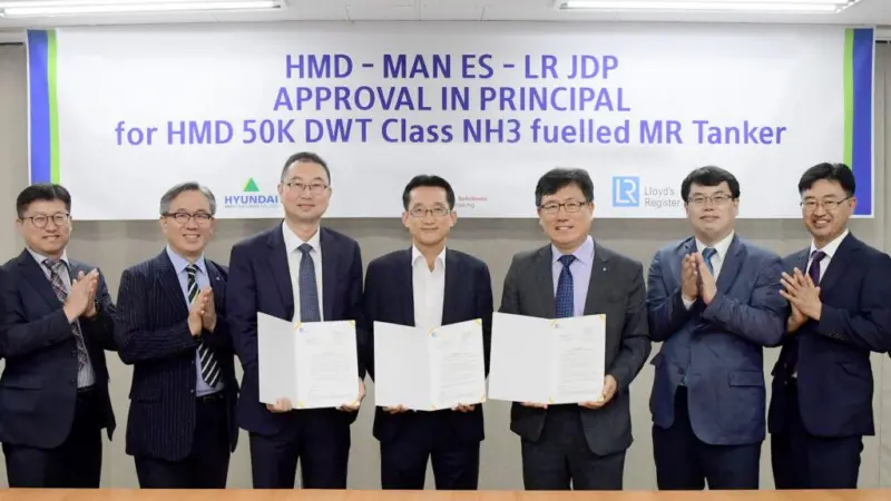 HMD receives approval in principle from LR for its NH3-fuelled MR tanker design. (Image: HMD)