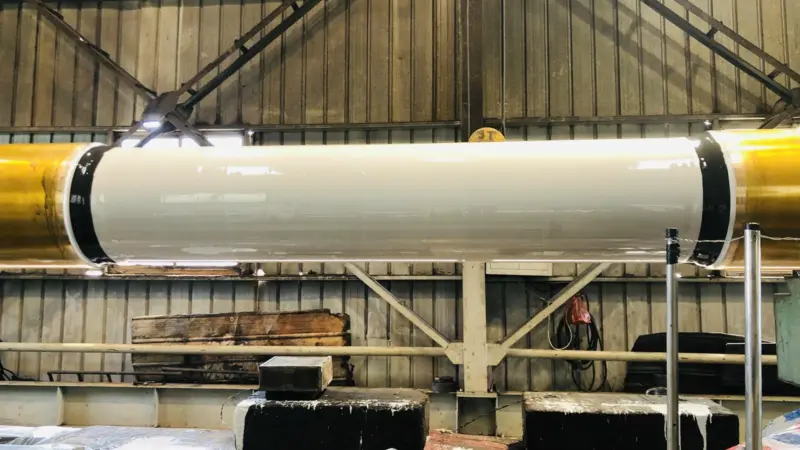 Thorshield shaft protection coating was applied to the propeller shaft Photo: Thordon Bearings