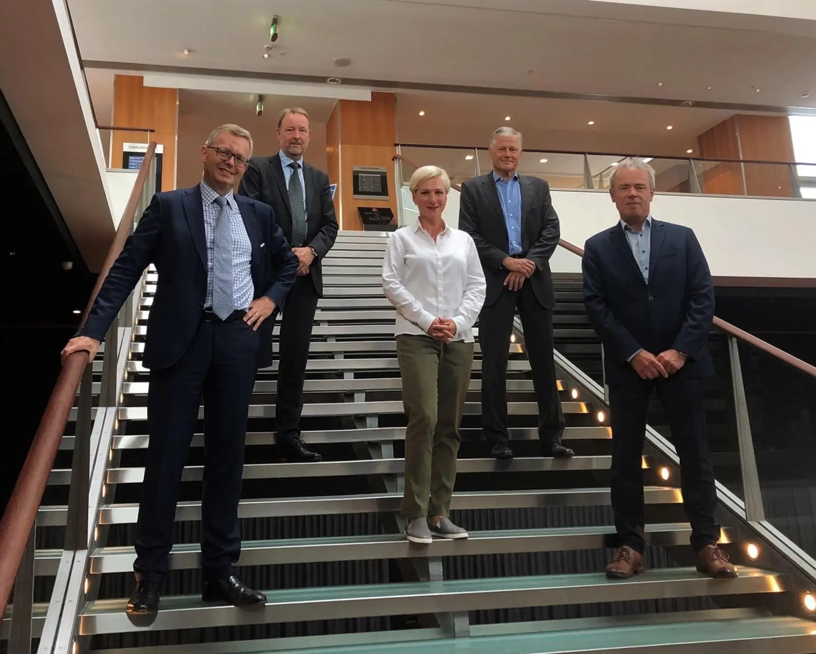 Michel van Roozendaal, President, MacGregor; Leif Byström, Head of Offshore Solutions, MacGregor; Kristina Arutjunova, Director - Sales and Marketing Innovations, Offshore Solutions, MacGregor; Tom Jebsen, Chief Financial Officer, OHT and Torgei...