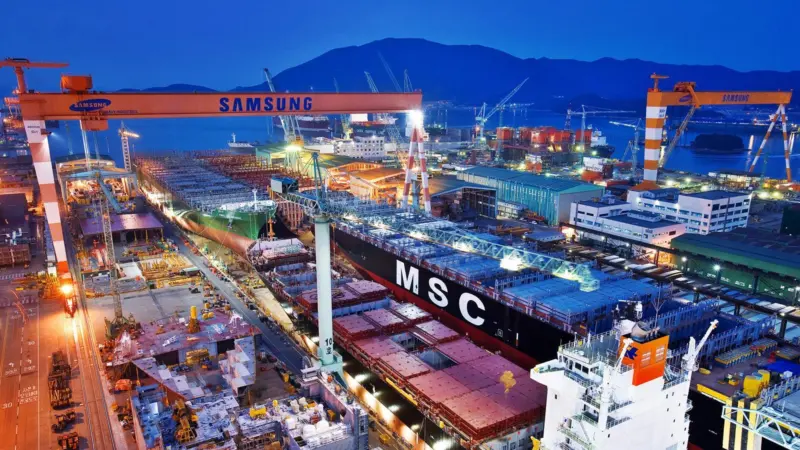 Samsung Heavy is aiming to place itself at the forefront of the clean-ship technology race. Picture: SHI (yard)
