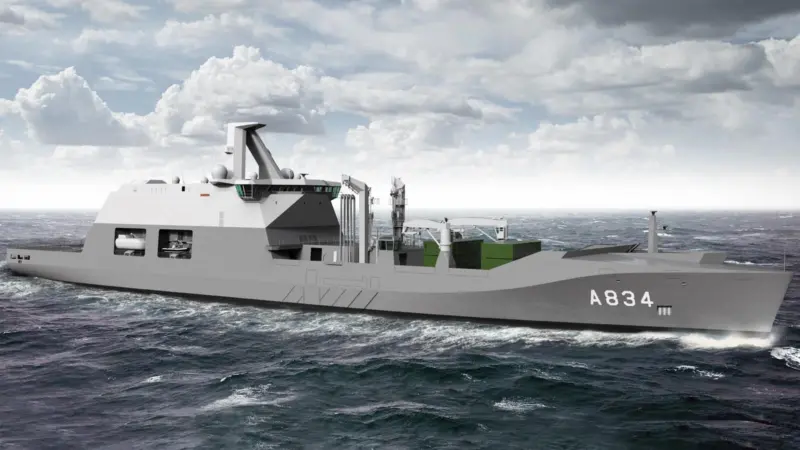 Fuel consumption and exhaust emissions were optimised during the design of HNLMS Den Helder. (credit: Damen)