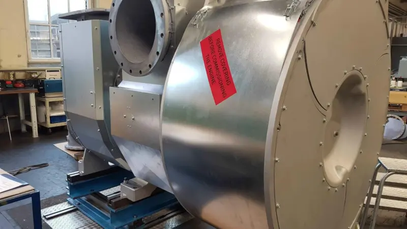 A TCT60 type axial turbocharger at the production site in Augsburg. (credit: MAN ES)