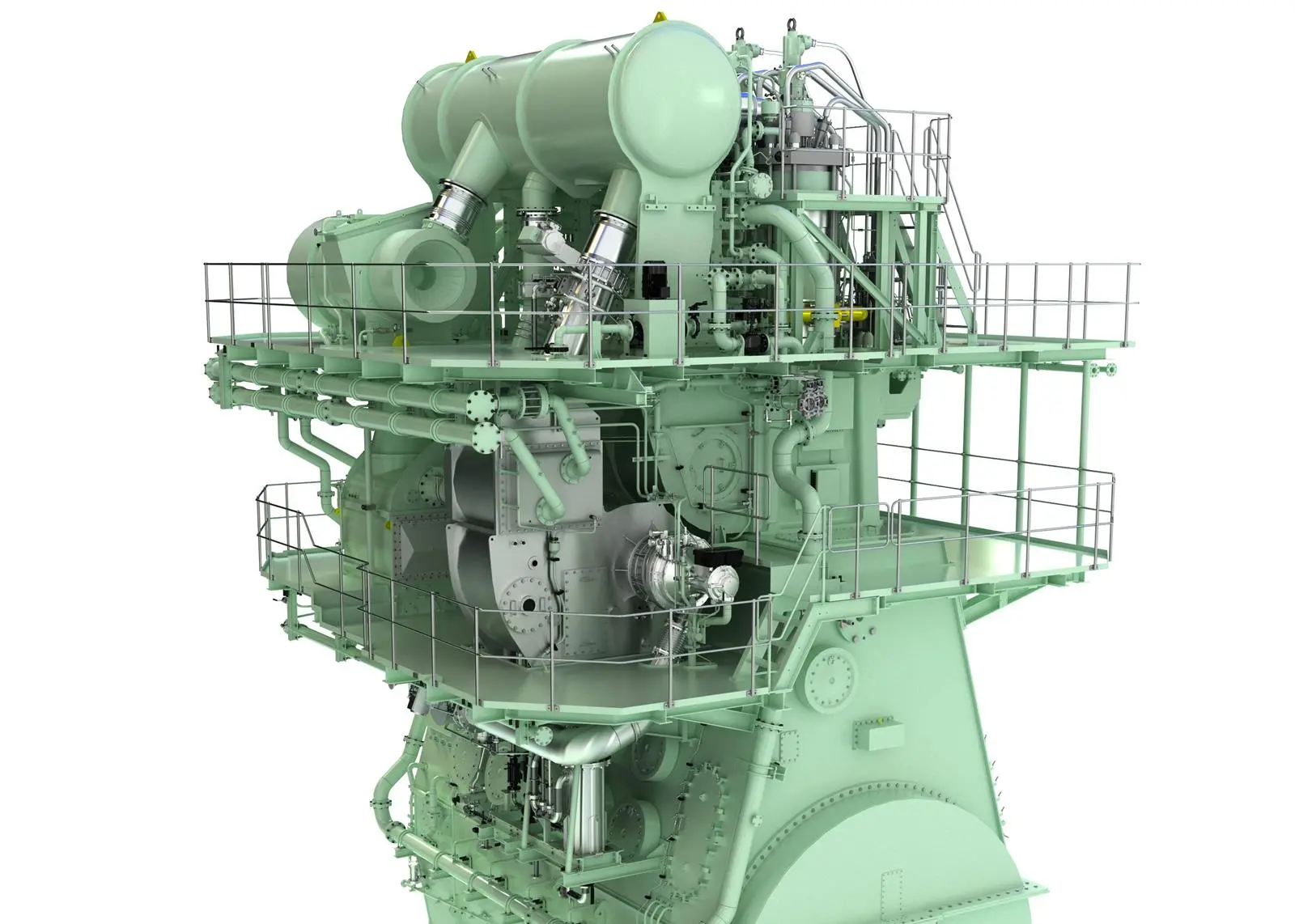 A rendering of MAN ES' new 5G70ME-GA low-pressure engine. (credit: MAN ES)