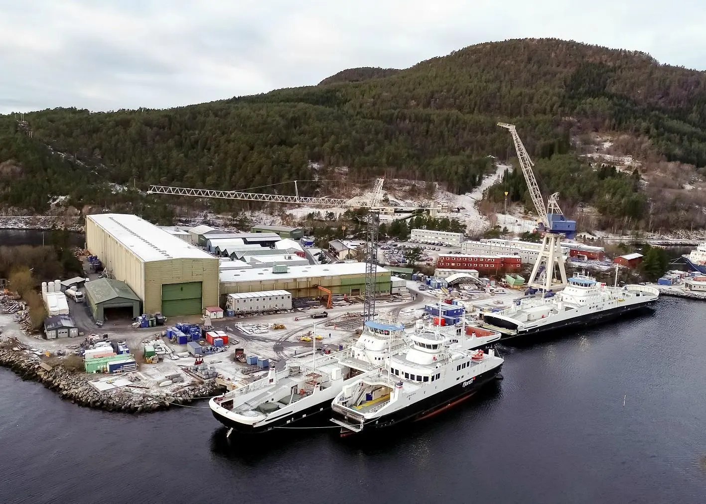The shipyard in Leirvik Photo: Uavpic