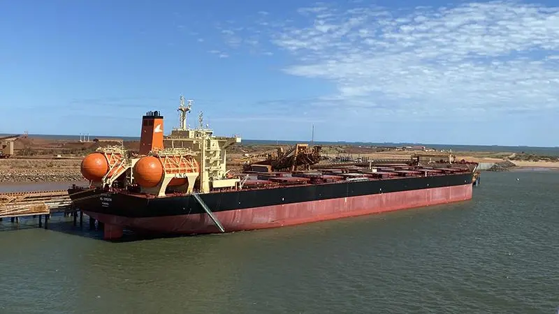 HL Green at Port Hedland, to take on her first cargo. (credit: Pilbara Ports Authority).