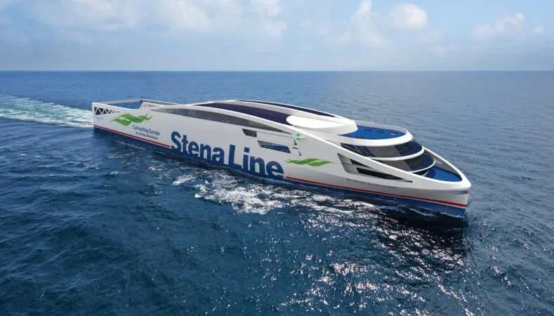 The 200-metre long Ro-Pax vessels will be the first of their size to operate on battery power alone. (credit: Stena Line)