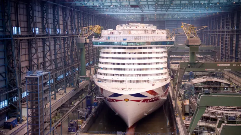 Cruiseship production at Papenburg, in the shape of P&O’s Iona.(credit: Meyer Werft).