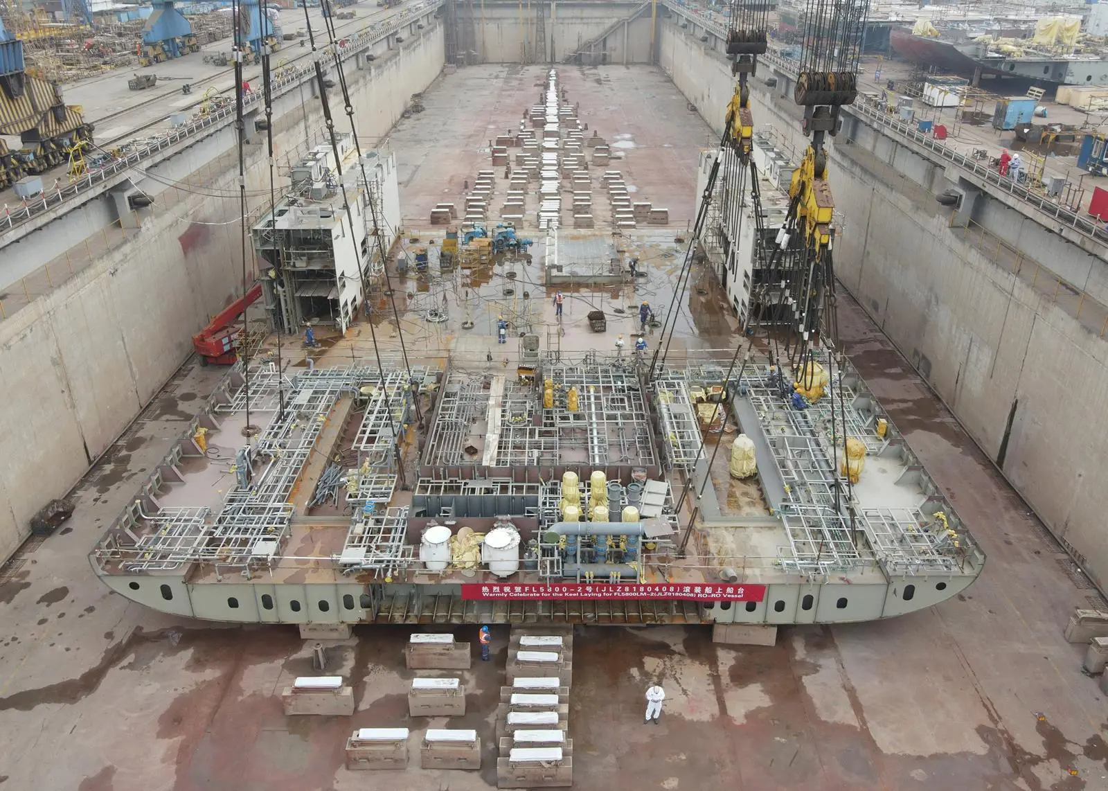 The keel-laying of the ‘MS Finneco II’ Photo: Finnlines