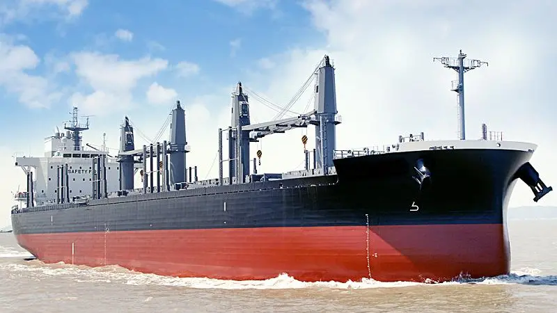 The new 42,200dwt handysize bulker built by Tsuneishi. (credit: Tsuneishi Shipbuilding).